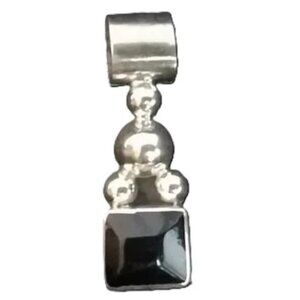 ONYX charm Sterling silver 925 pendant artisan handcrafted NEW